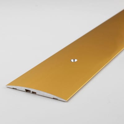 PROVISTON threshold | Anodized aluminium | Color gold | Width 60 mm | Height 4 mm | Length 1000 mm | Drilled | Transition profile height difference | 1 piece