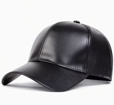 BamBella ® - zonneklep - nep leer heren muts zwart