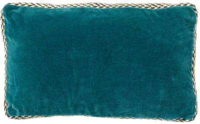 Dutch Decor MANOE - sierkussen 30x50 cm - effen kleur - jute rand - Deep Lake - blauw - Inclusief binnenkussen - Luxe kussens voor woonkamer & bank