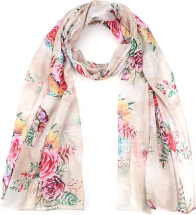 Lente Z - Sjaal - 180 x 70 cm - Polyester - Beige - Bruin - Roze - Rood