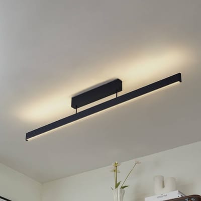 Lucande Smart LED plafondlamp Mylosh, zwart, CCT, Tuya