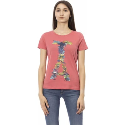 Bloemig T-shirt Korte Mouwen Ronde Hals Tee