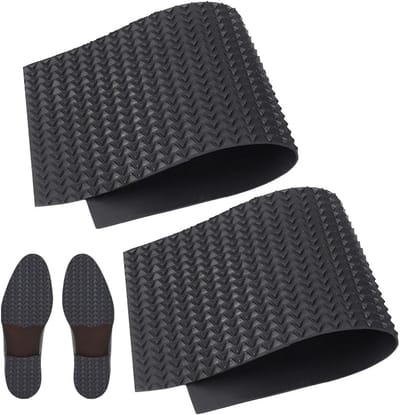 2 Stuks Antislip Rubberen Hak Reparatie Pads voor Verhoogde Graan Zool van Zwarte Schoenen, Duurzaam Materiaal voor Vrouwen en Mannen, 37,5 x 13,9 cm