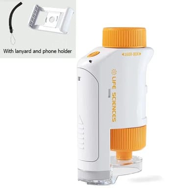 Handheld Microscoop Kit Lab LED Licht 80X tot 160X Huis School Biologische Wetenschap Gericht op Leren Speelgoed Voor Kinderen Verjaardagscadeau W13093WW-