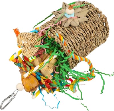 Vogel Speelgoed - Papegaai Kauwspeelgoed - Vogels Bezig Houden - Duurzaam Natuurlijk Materiaal - 192 Gram - Gekleurd