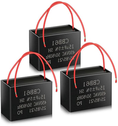 Startcondensator Motor - Motorcondensator Wisselstroom - Ventilator Starten - Zelfherstellende Prestaties - 15uf 450V - Zwart