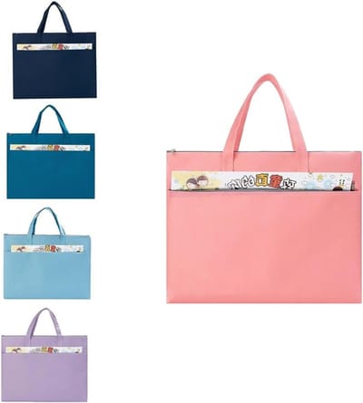 2-delige A3 Kunst Portfolio Tas voor Kunstenaars - Waterdichte Opbergmap voor Schilderijen en Tekeningen, Roze, 47 x 36 cm, Ideaal voor Creatieve Projecten en Kunstbenodigdheden