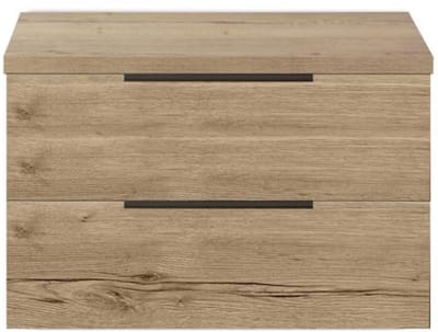 Seville Badmeubelset 80 cm - Wastafelblad Natuur Eiken Edge Greep