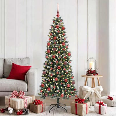 vidaXL - Kunstkerstboom - Groen - 180 - cm - PVC - en - Plastic - en - Staal