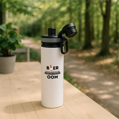 Hacebo® - bier, nu ik je aandacht heb je bent een geweldige oom waterfles met draaidop grijs - Oom - de beste oom - verjaardagscadeau - verjaardag - cadeau - cadeautje voor oom - oom artikelen - kado - geschenk - gift - water fles - 850ML