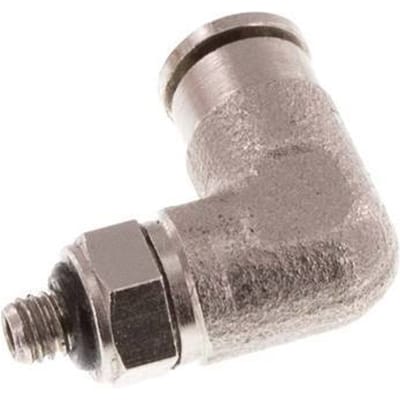 3mm x M 3 90 graden L-verbinding Messing Insteekfitting Buitendraad Draaibaar NBR