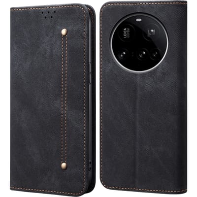 CaseBody Xiaomi 15 Ultra Denim Bookcase Hoesje Zwart