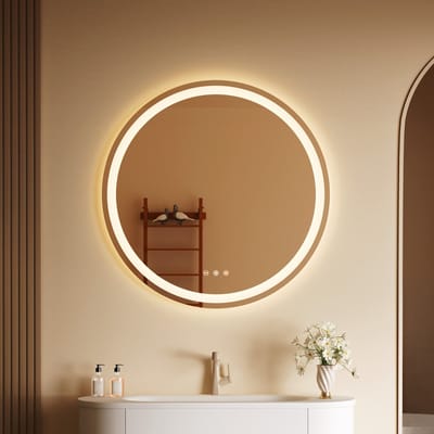 KUTAS® Badkamerspiegel - Badkamerspiegel met Verlichting - Ronde Spiegel - Wandspiegel - 3 lichtstanden - Anti-Condens - 3000K/4500K/6500K - 50ø cm