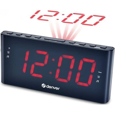 Denver Wekkerradio met Projectie - Digitale Wekker - FM Radio - Dubbel Alarm - CPR710 - Zwart