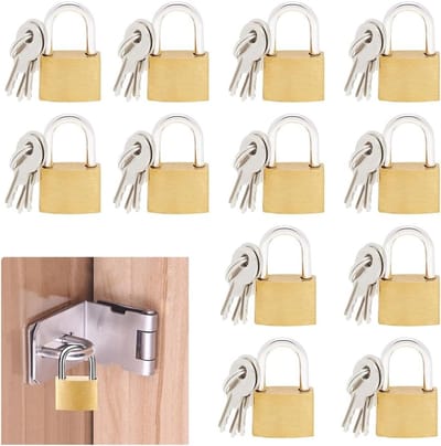 12 Stuks Mini Hangslot voor Reizen, Bagage, Gym Lockers en Klaslokalen - Duurzame Metalen Sloten voor Koffers en Veiligheid