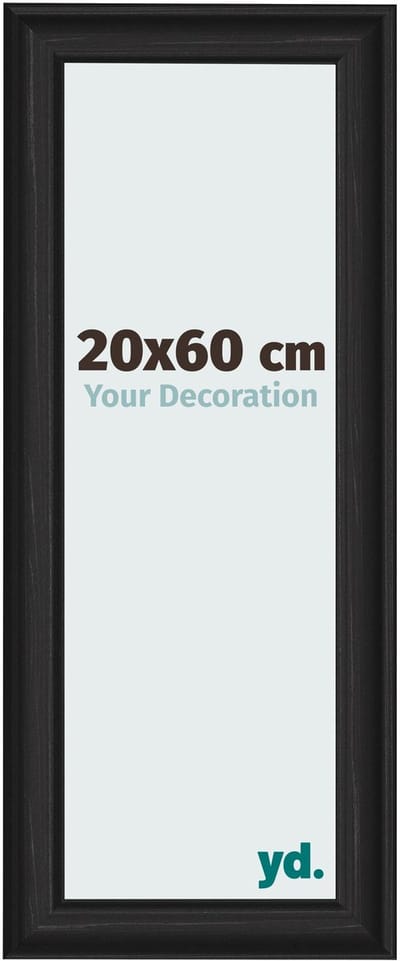Your Decoration - Fotolijst 20x60 cm - MDF - Zwart Houtnerf - Lazio