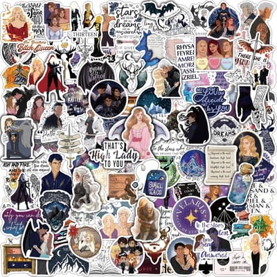 114 Delige Set Fantasy Boeken Stickers - Acotar & Throne of Glass Fans - Waterdicht Vinyl voor Waterfles, Laptop, iPad