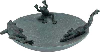 Kikker Bird Bath Grijsgroen 32,2x29,5xh1 4cm Rond Polyresin