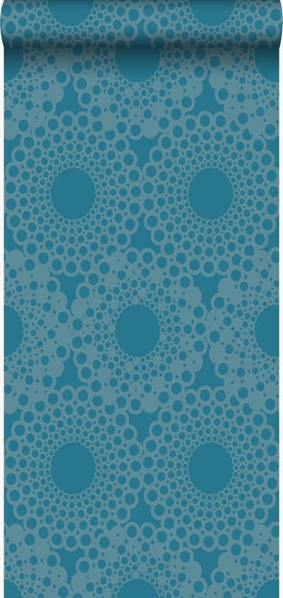 Origin Wallcoverings behang grafische vorm petrolblauw - 53 cm x 10.05 m - 345936