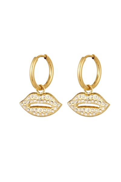 Bijoutheek Oorhangers Sweet Kiss Strass Goud
