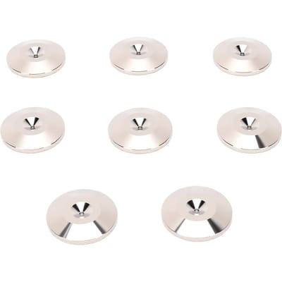 8 Pièces Pads Spike pour Enceintes 25x5mm Cuivre Argenté Pieds Isolants pour Enceintes Base Cône pour Système Sonore Home Cinéma