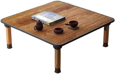 Vouwbare Salontafel - Lage Vloertafel - Zittend Eten - Opvouwbaar Lichtgewicht - 60 x 60 cm - Bruin