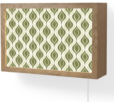 Wandlamp 30x20 cm - Oplaadbaar - Patroon - Retro - Groen - Wandlampen binnen woonkamer - Slaapkamer lamp met kabel - Decoratieve nachtlamp - Vloerlamp snoer