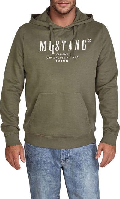 Mustang Heren trui Bennet regular fit Olijf S Volwassenen - gemaakt van 100% katoen - met capuchon