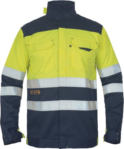 Cerva MULTINORM RIDE vlamvertragend high-vis werkjas 03510050 - Geel/Navy - 4XL
