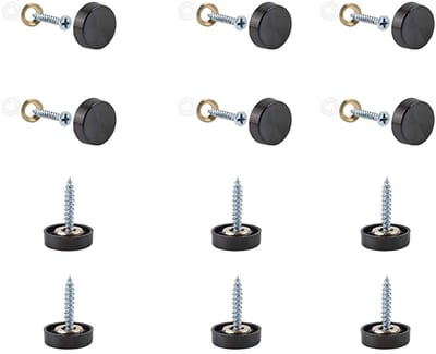 Dailygoods- Spiegel Schroeven 32 Sets - 16mm Roestvrij Staal - Decoratieve Caps - Dikker - Roestbestendig - Eenvoudig te Installeren - Spiegelschroef
