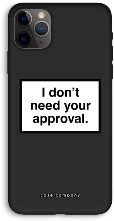 Case Company® - Hoesje geschikt voor iPhone 11 Pro Max hoesje - Don't need approval - Biologisch Afbreekbaar Telefoonhoesje - Bescherming alle Kanten en Schermrand