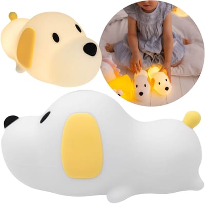Mary's Siliconen LED-nachtlampje hondje, lampje voor kinderkamer, USB-regelbare verlichting