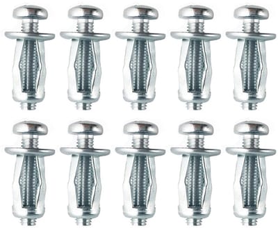 gipsplaatbevestigingen, holle metalen lanker, robuuste holle wandankers, pluggen, expansieschroeven voor gipsplaten, sheetrock wandbevestigingen, 10 stuks