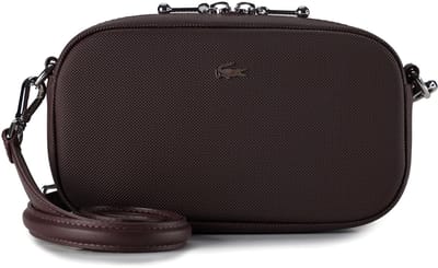LACOSTE schoudertas Daily City Crossover Bag Fudge donkerpaars