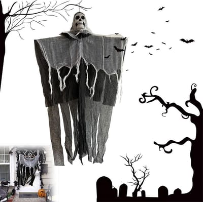 Spookachtige Hangende Skeletdecoraties voor Halloween - Perfecte Versiering voor een Griezelige Sfeer