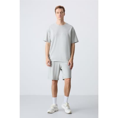 Heren Oversized Katoenmix T-shirt en Shorts Set