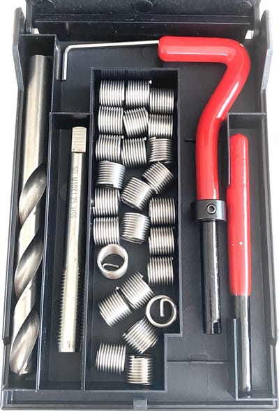 30-delig Schroefdraad reparatie set met Helicoil stuks - Schroefdraad reparatieset - Metrisch - RVS draadbussen - HSS spiraalboor - HSS draadtap - Montage hulpstuk - Tappenbreker - Inbussleutel - M10x1.25