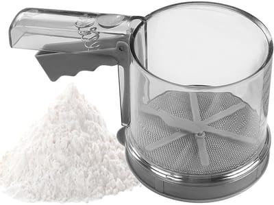 Ynkkvre - Handmeelzeef - Dubbele Laag - RVS met Handgreep - Fijne Zeef voor Bakken en Keuken