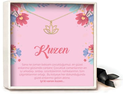 Pera Jewelry - 925 sterling zilveren Lotus ketting - Lotus Kolye – Kuzen - Collier - Ketting Dames - Ketting met Hanger