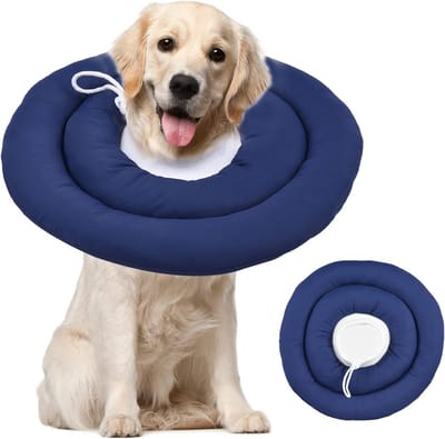 Verstelbare beschermhalsband voor honden en katten - Donutvormige herstelhalsband voor kleine, middelgrote en grote huisdieren (Diameter 35cm)