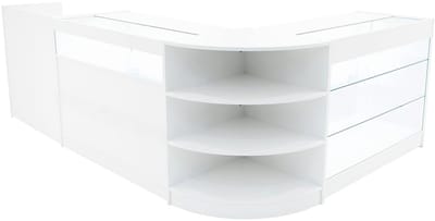 Hyperion led winkelbalieset - wit - 4-delig - melamine & gehard glas