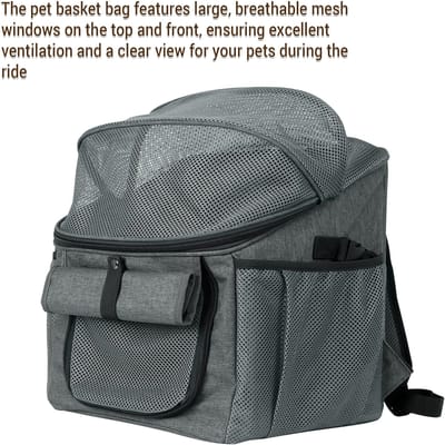 Panier de vélo pour chien, sac à dos de transport en tissu Oxford pour animaux de compagnie, pour petits et moyens chats, chiens