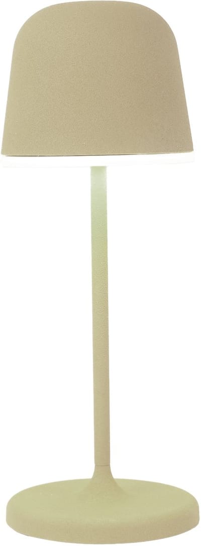 EGLO Mannera-S Tafellamp - Priklamp - Oplaadbaar (tot 28 uur licht) - 20 cm - Zandkleur/Beige/Wit - Draadloos - Dimbaar - Binnen en Buiten
