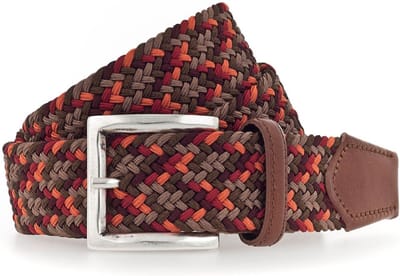 b.belt riem Luca Stretch Belt W100 Mid Brown - Red bruine veelkleurig