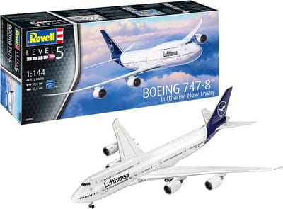 Boeing 747-8 Vliegtuig Modelbouwset Schaal 1:144 - Gedetailleerd Vliegtuig Bouwpakket voor Junioren en Volwassenen