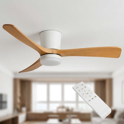 LED Plafondventilator | Hout Wit | 18W | 1440 lumen | CCT - Kleurwissel | Niet dimbaar