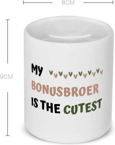 Akyol - my bonusbroer is the cutest Spaarpot - Broer - schattige bonusbroer - verjaardagscadeau - verjaardag - cadeau - cadeautje voor broer - broer artikelen - kado - geschenk - gift - 350 ML inhoud