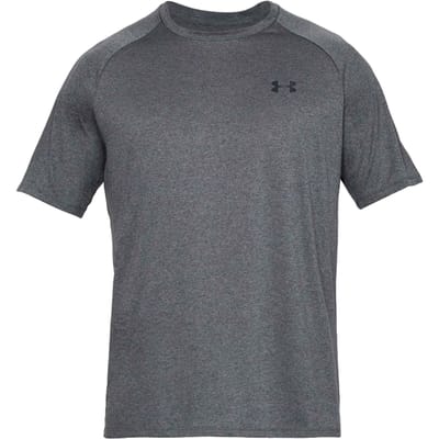 Under Armour UA Tech 2.0 SS Tee-GRY Heren Sportshirt - Carbon Heather - Zwart