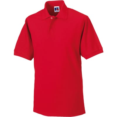 Russell Heren Polycotton Pique Slijtvast Poloshirt (Helder rood)