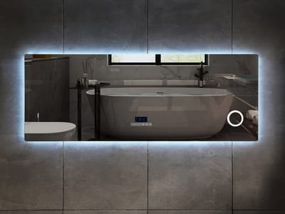 Mawialux LED Spiegel - 200cm - Rechthoek - Verwarming - Digitale Klok - Bluetooth - Yade